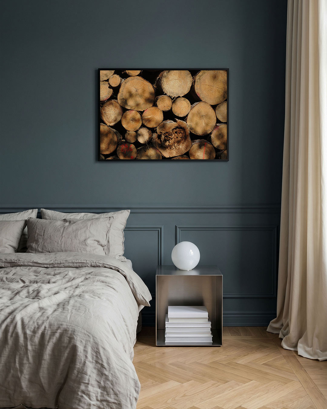 Houtstapel textuur Poster