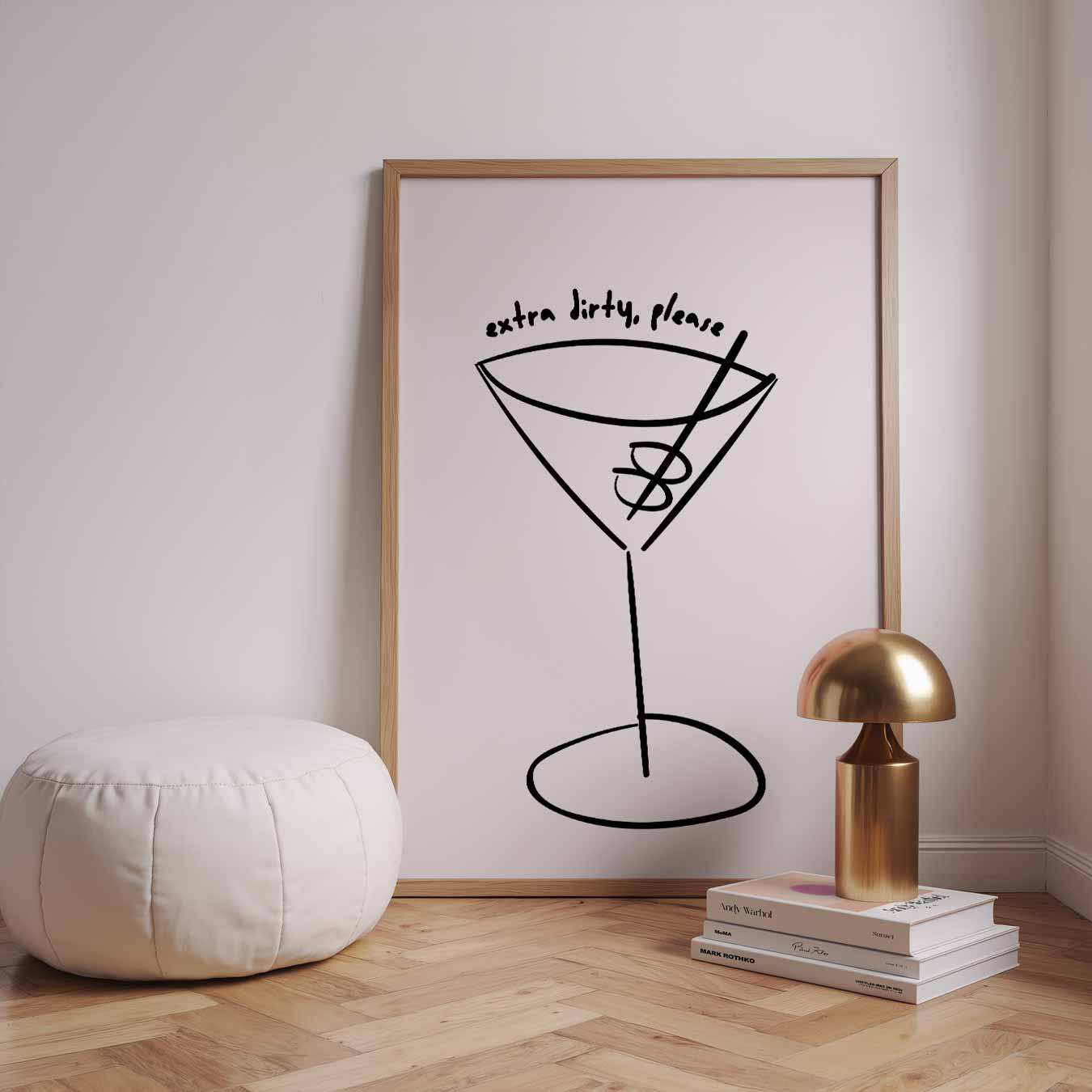 Stijlvolle Martini Illustratie Poster-WallArtistic