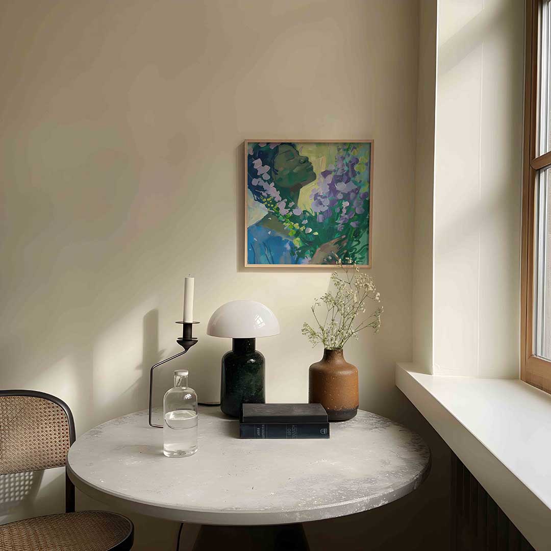 Vrouw met bloemen Poster