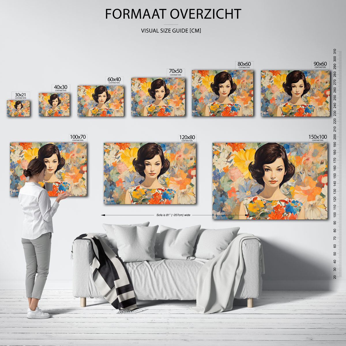 Vrouw met bloemen Poster