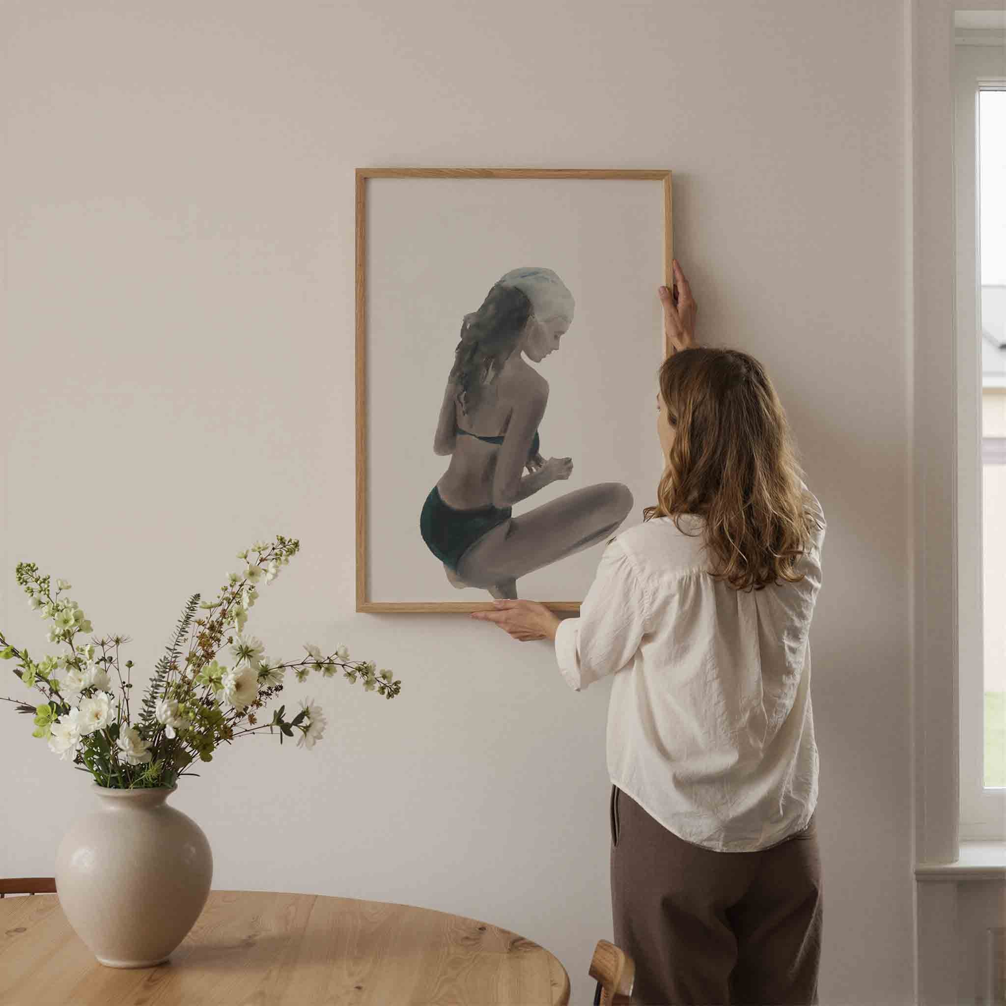 Zwemmer in profiel Poster