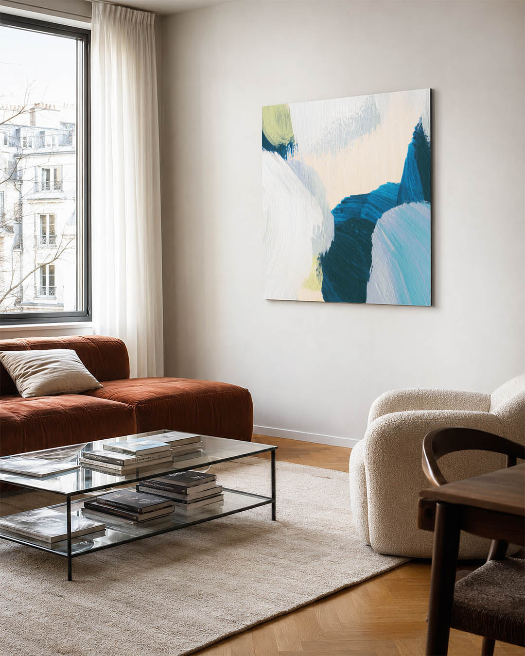 Dynamische kleurencompositie Kunstwerk
