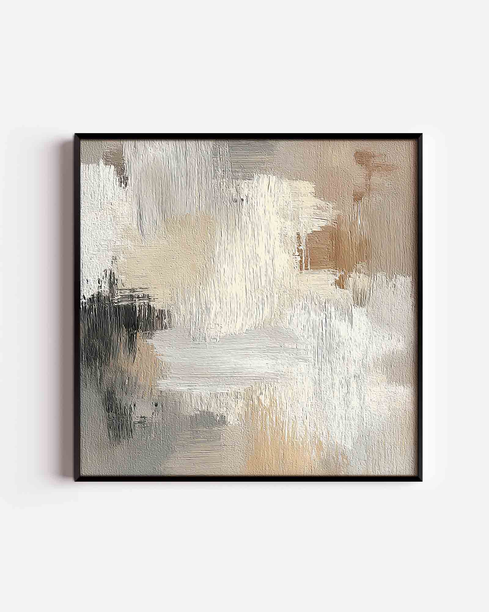 Abstracte beige en grijze Poster