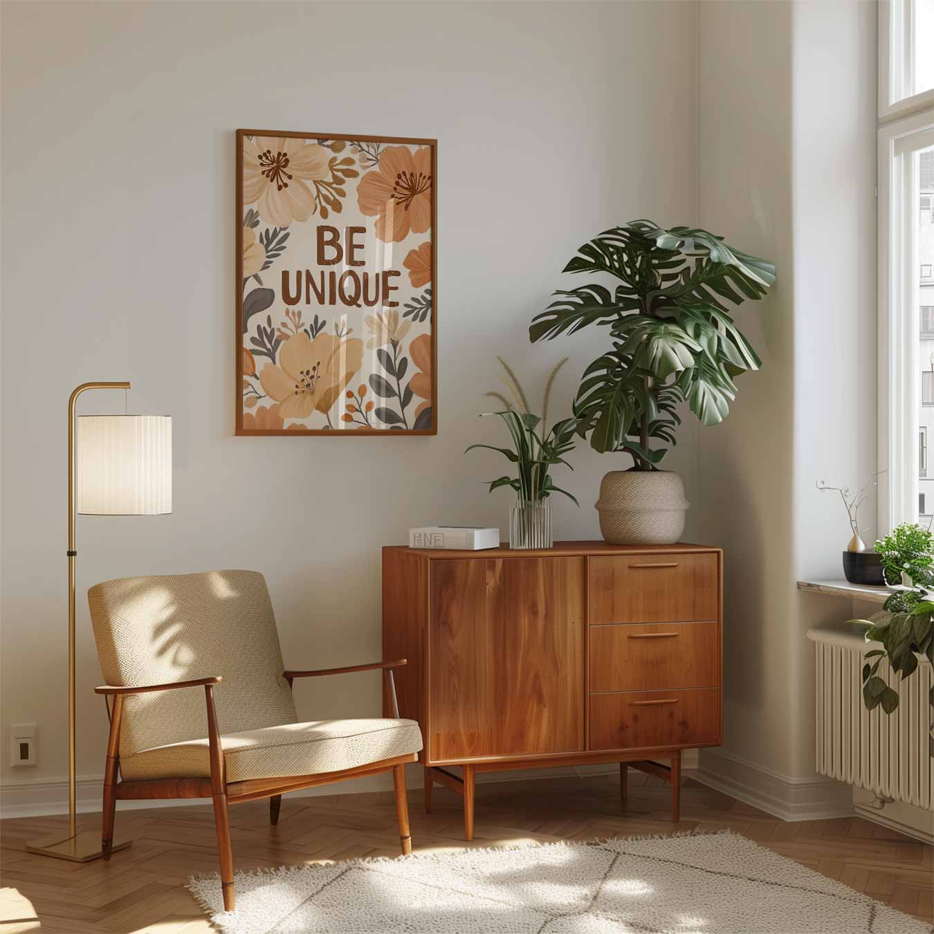 Bloemige Motivatieposter-WallArtistic