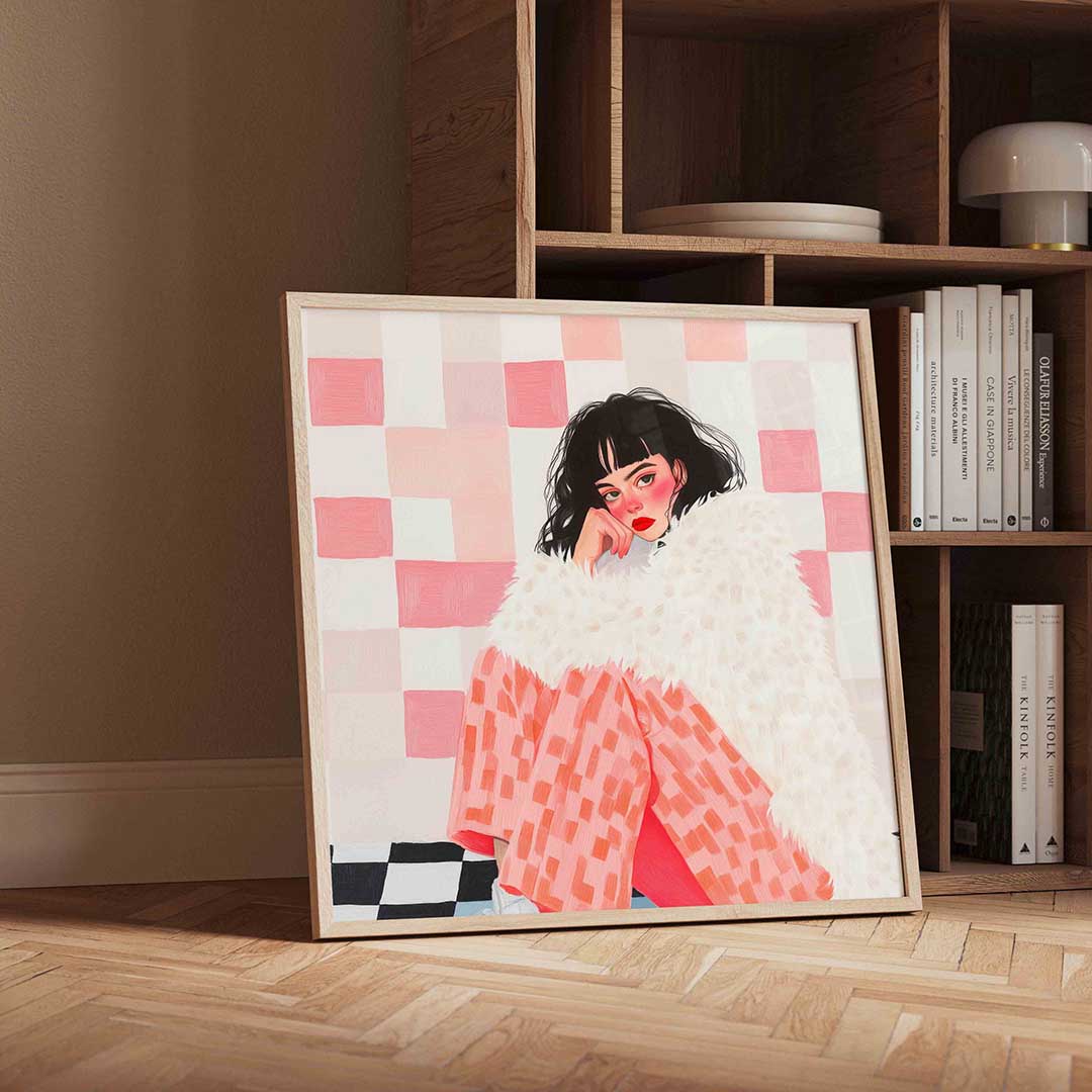 Vrouw met bontjas Poster
