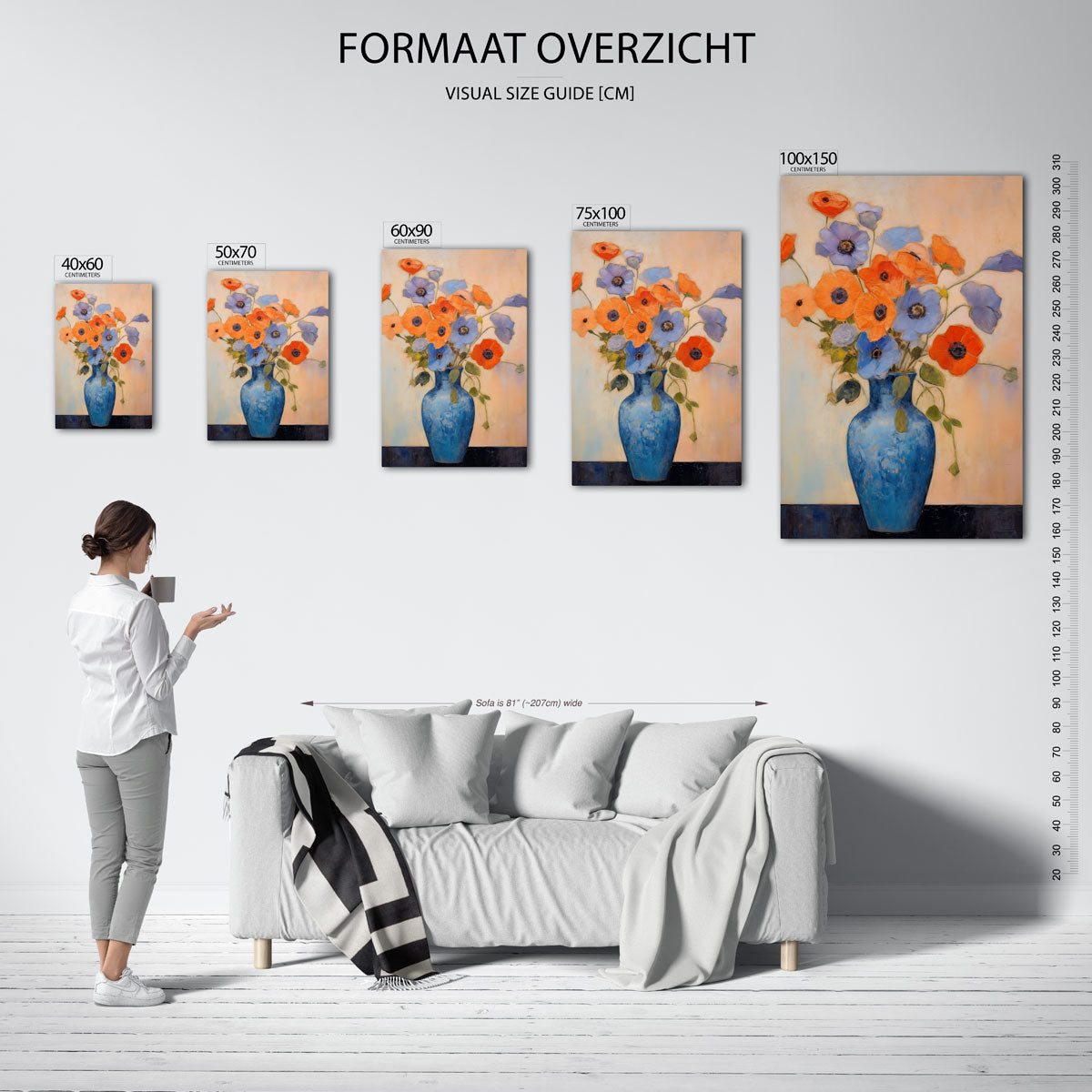 Bloemen in vaas Kunstwerk