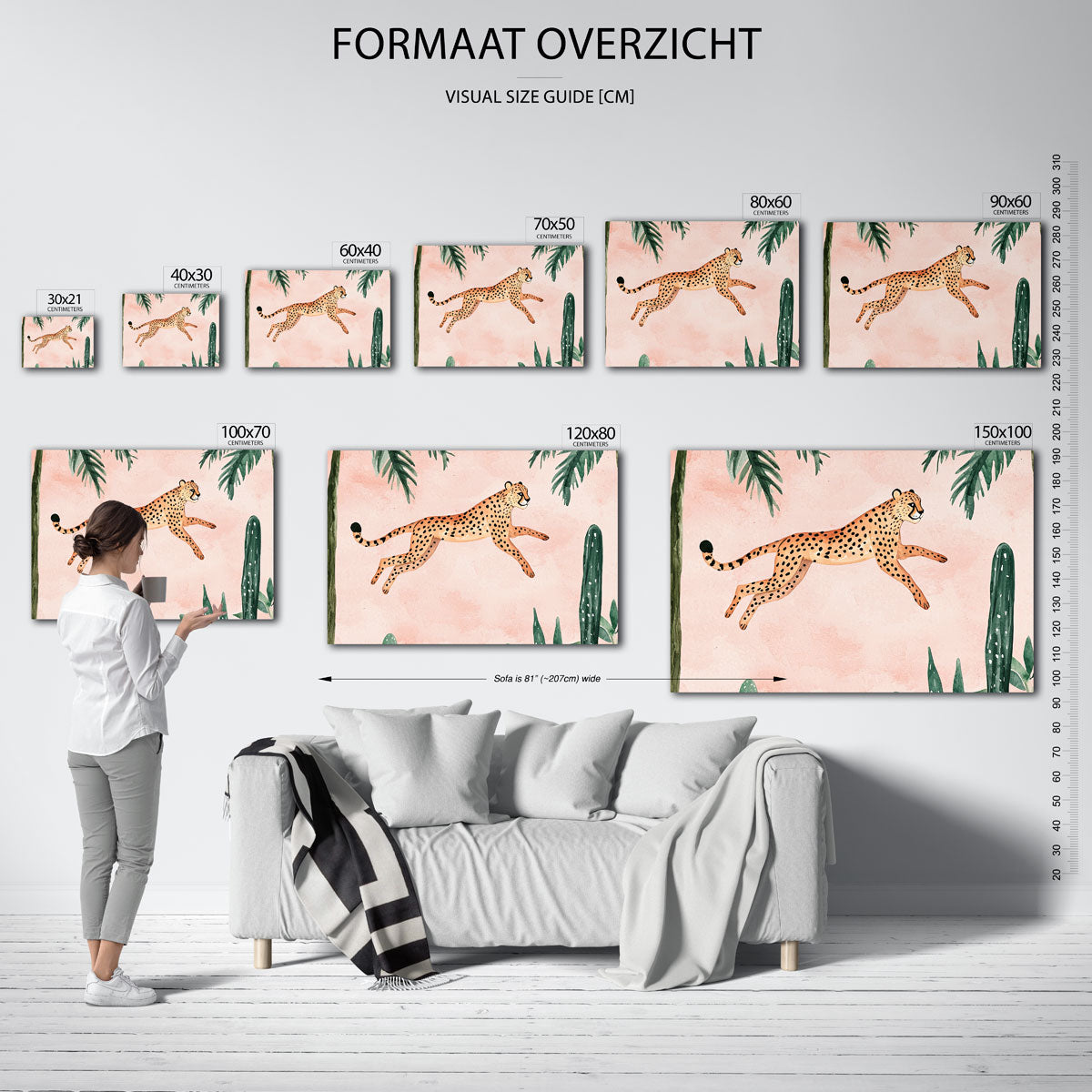 Springende luipaard Poster