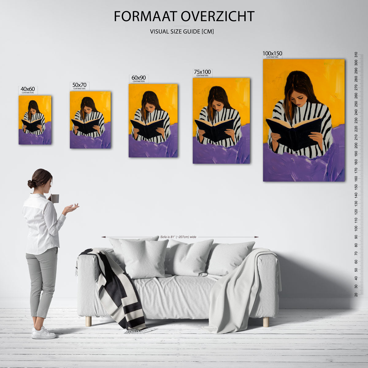 Lezende vrouw Kunstwerk