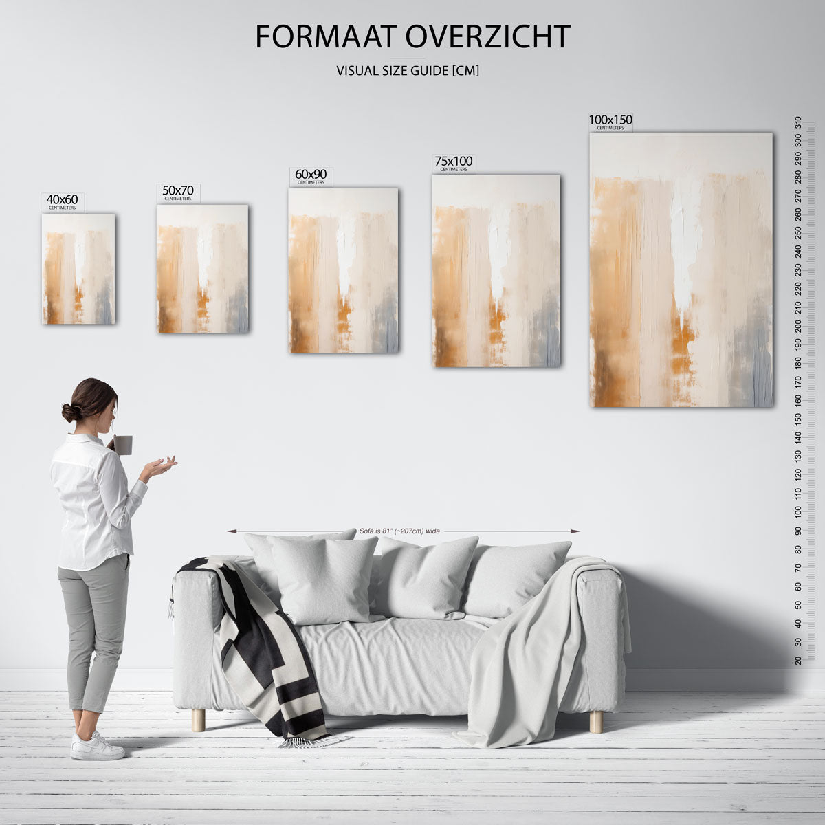 Zachte kleuren compositie Kunstwerk
