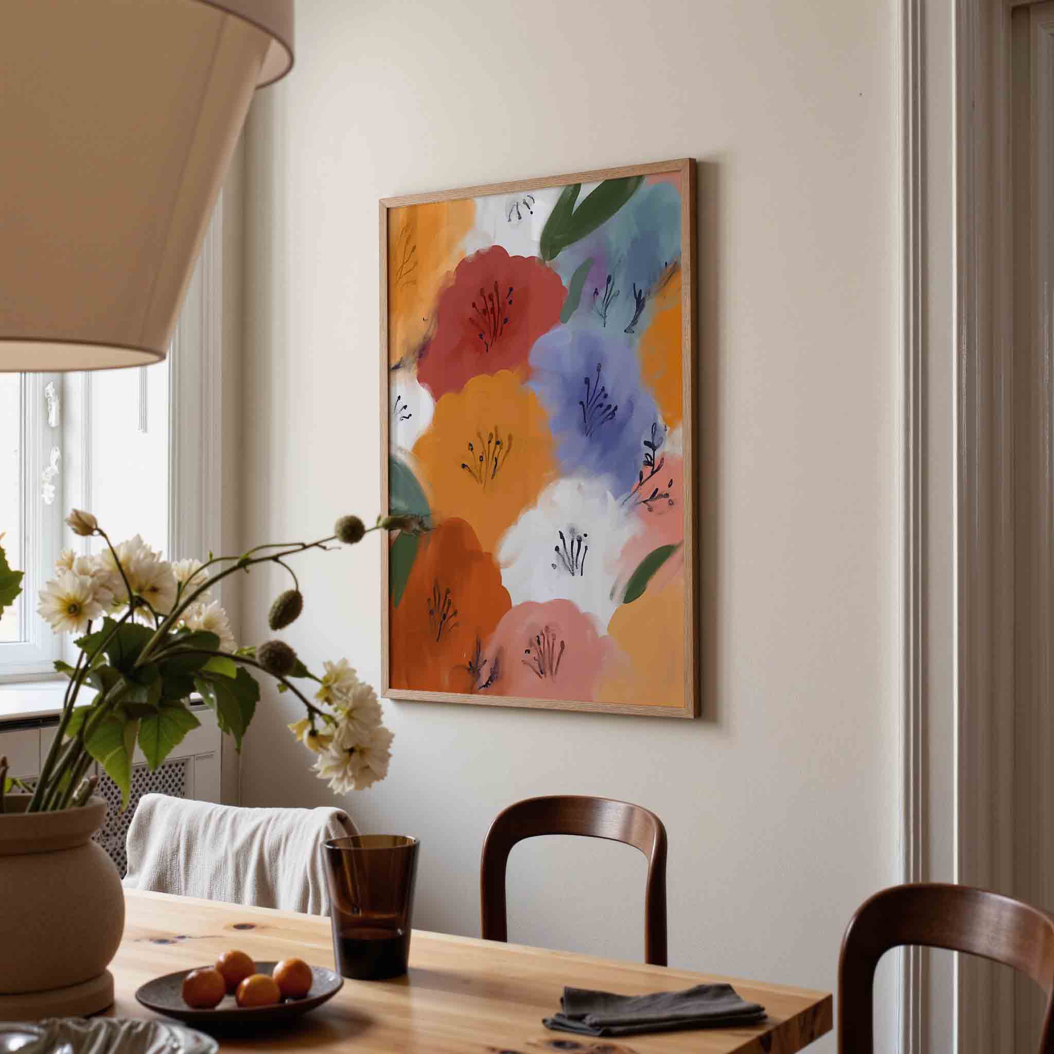 Bloemen in levendige kleuren Poster