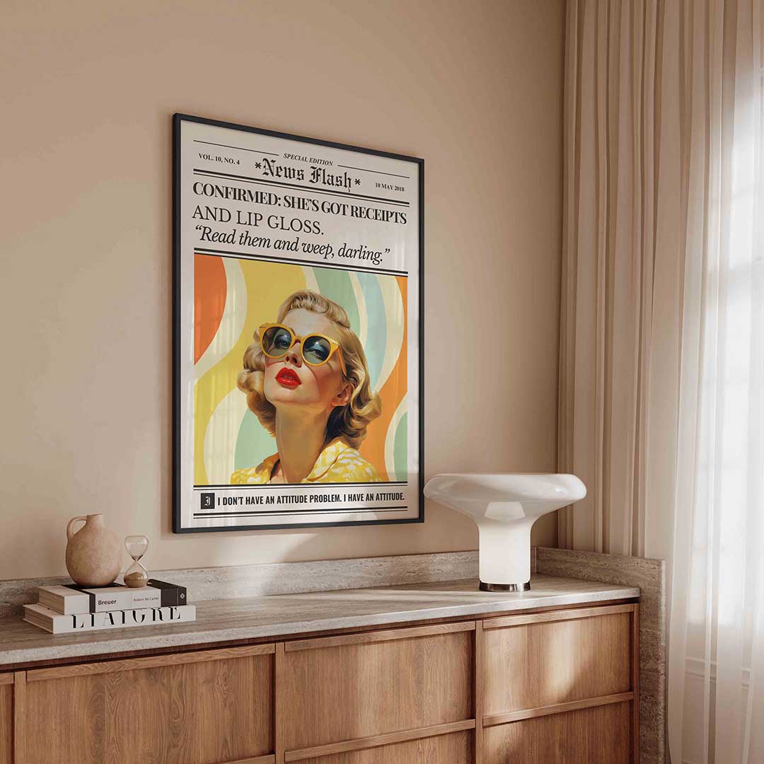 Vrouw met zonnebril Poster