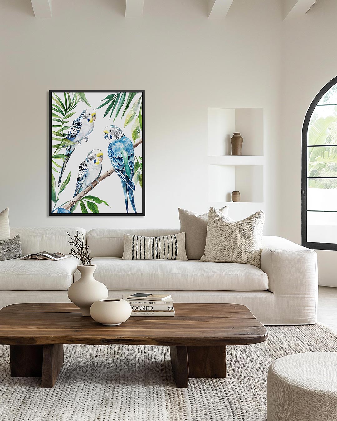 Vogels en bladeren Kunstwerk