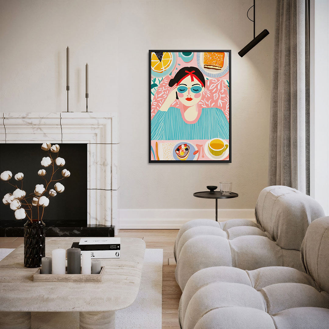Vrolijke ontbijtscène Kunstwerk