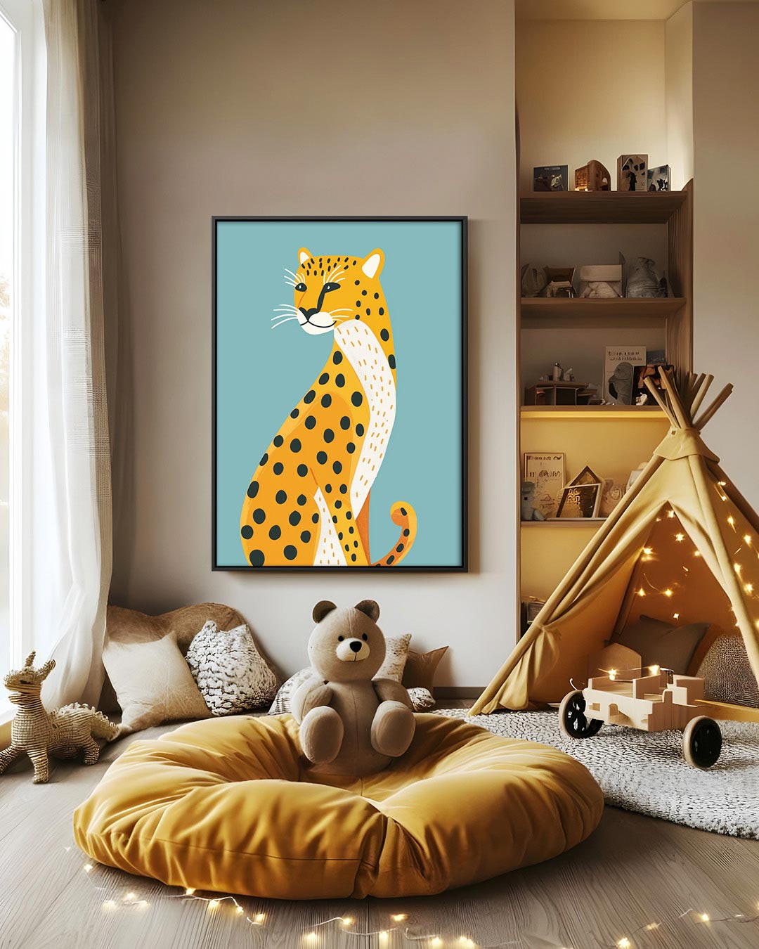 Gestileerde luipaard illustratie Kunstwerk
