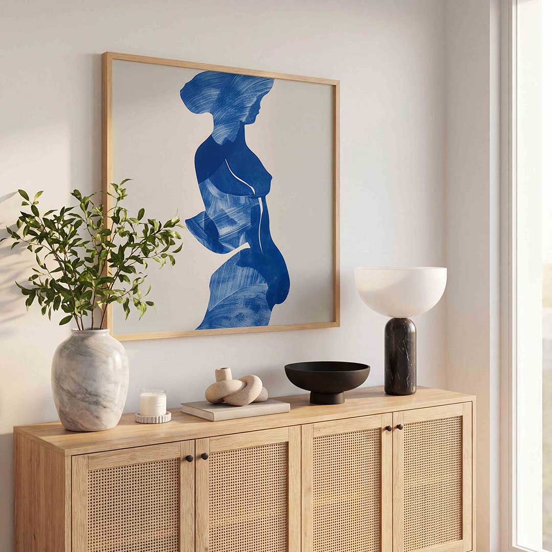 Blauwe figuur Poster