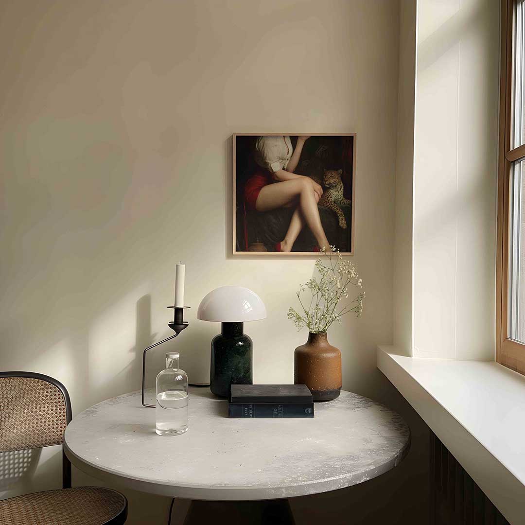 Vrouw met luipaard Poster