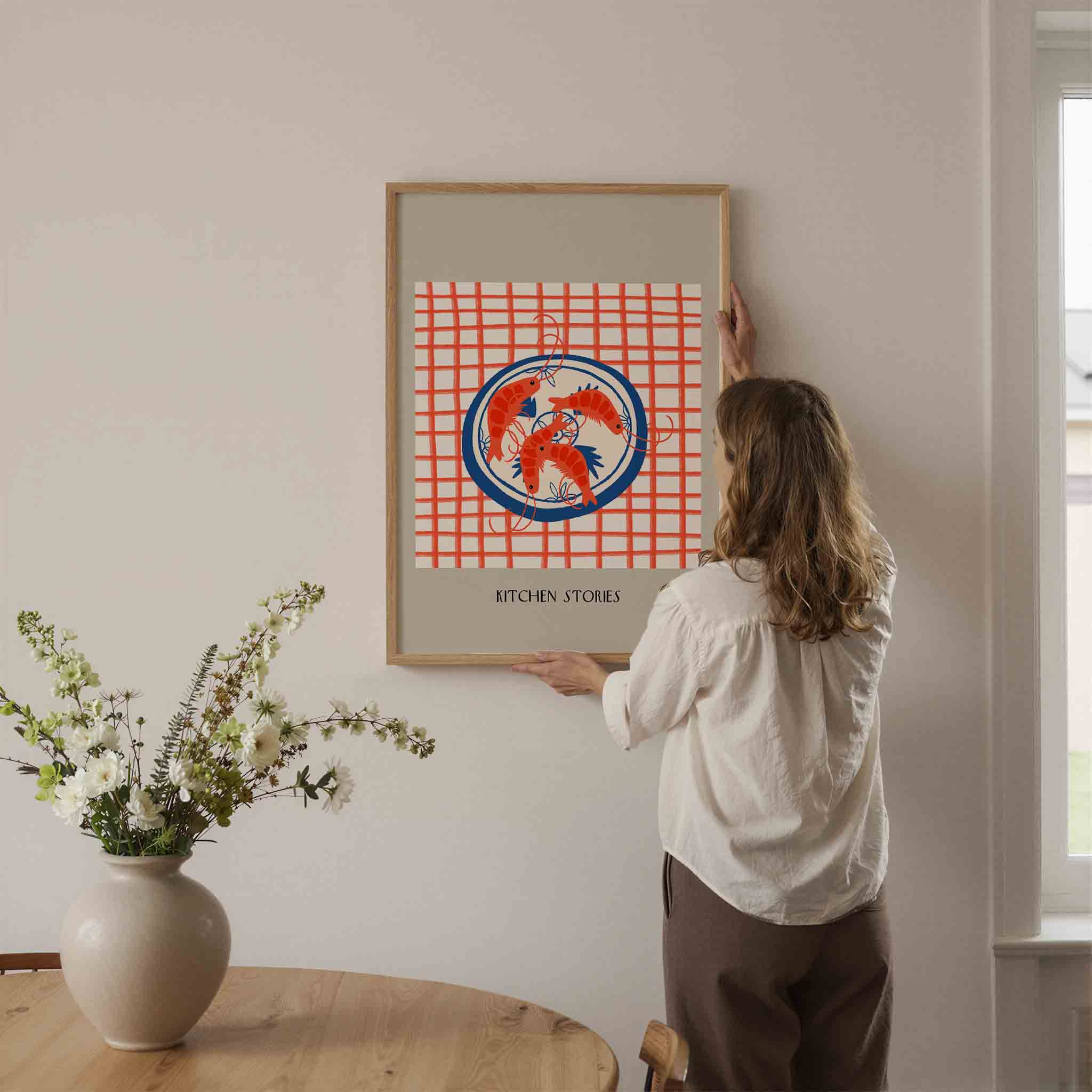 Garnalen op bord Poster