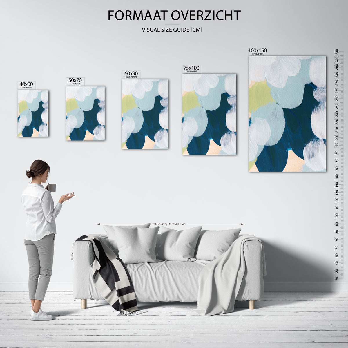 Vloeiende kleurencompositie Kunstwerk