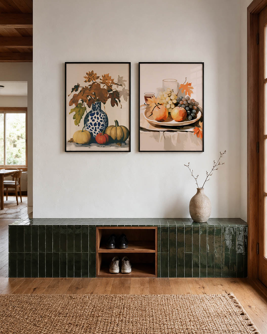 Herfstige vaascompositie Posterset