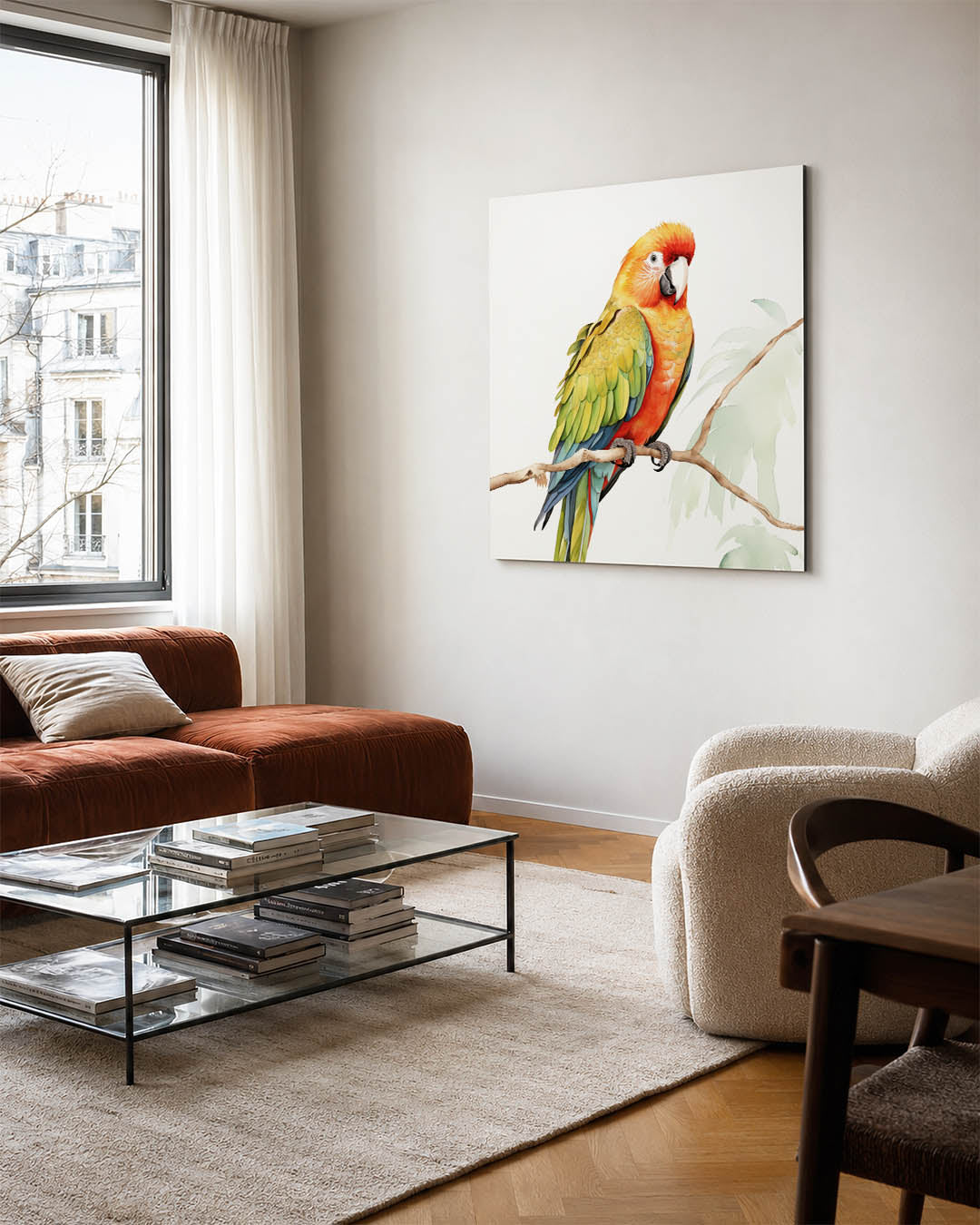 Vrolijke papegaai Kunstwerk