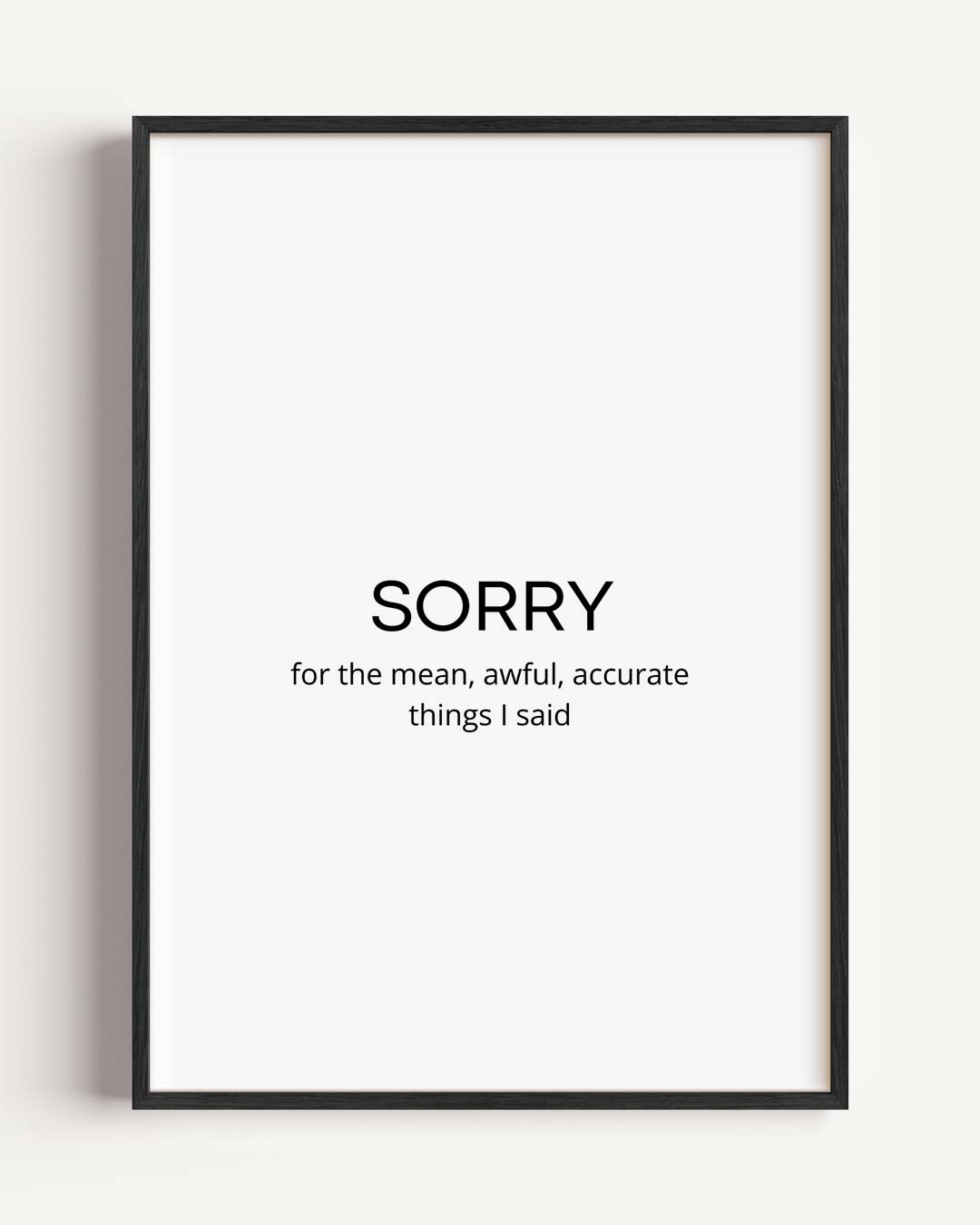 Stijlvolle Sorry Poster-WallArtistic