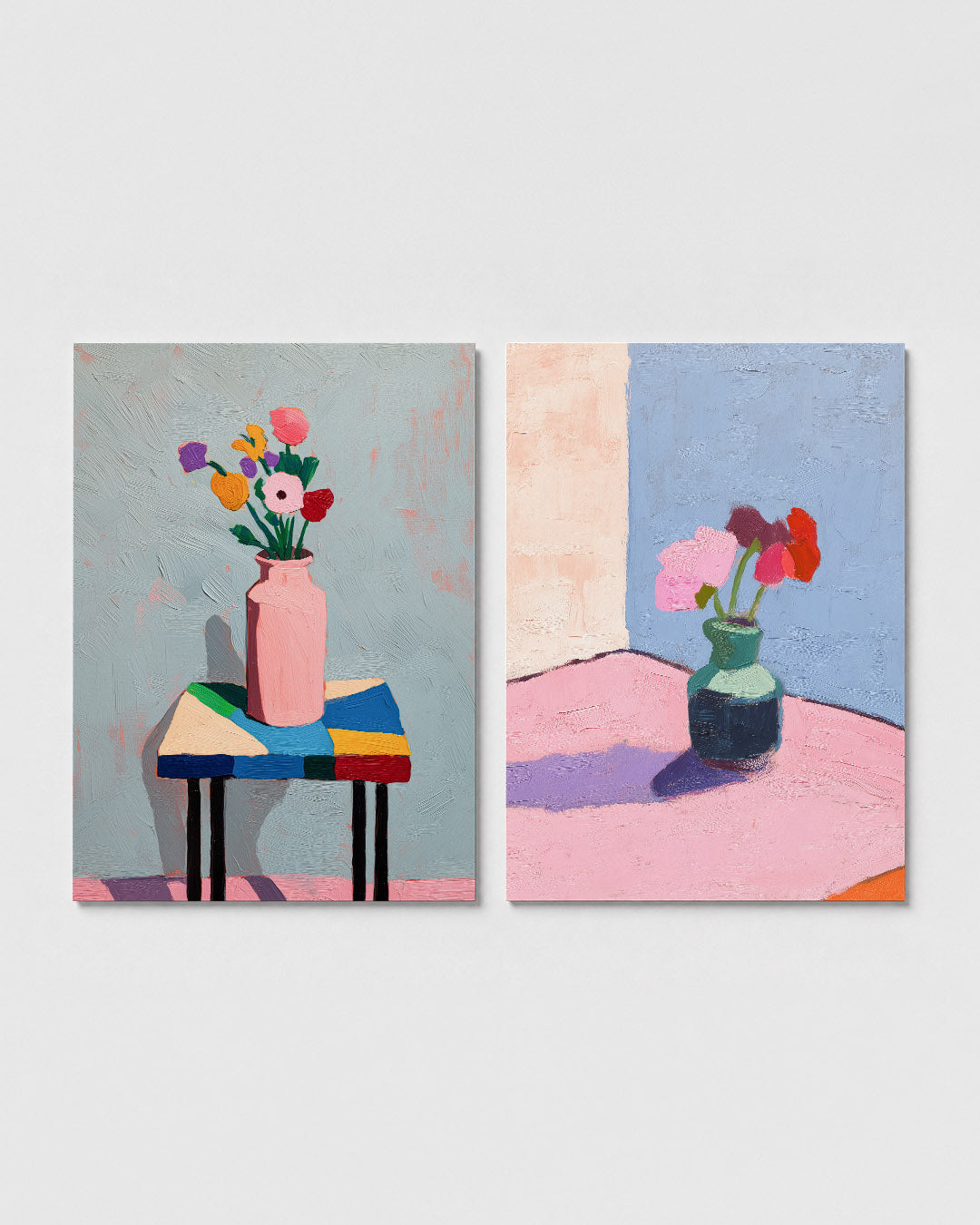 Kleurrijke bloemenvorm Posterset