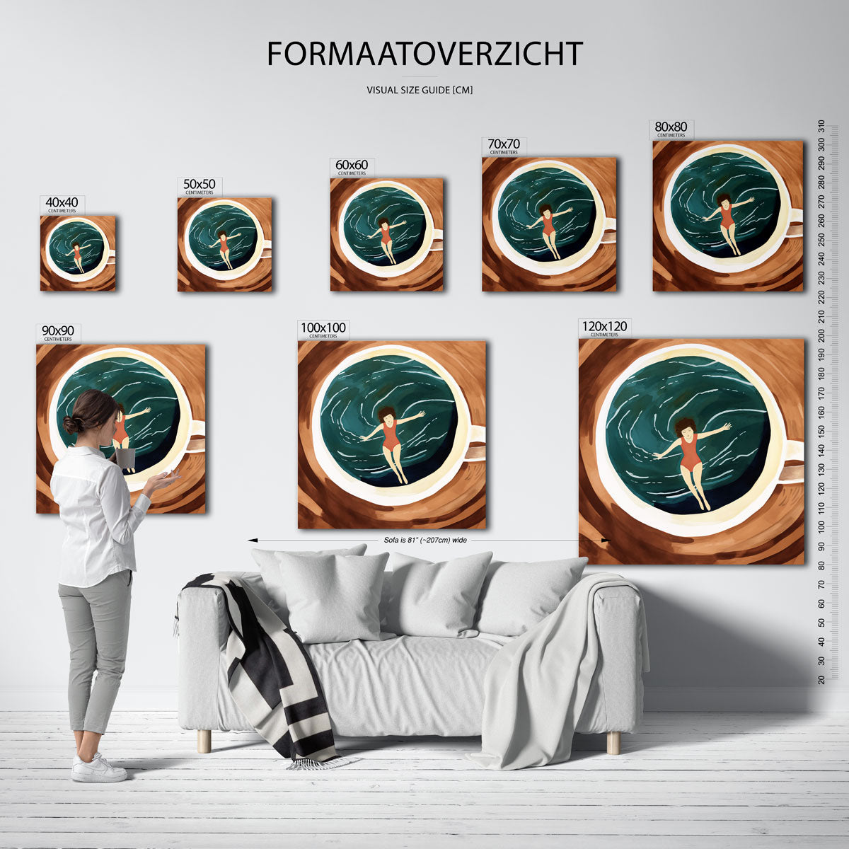 Zwemmer in kopje Poster