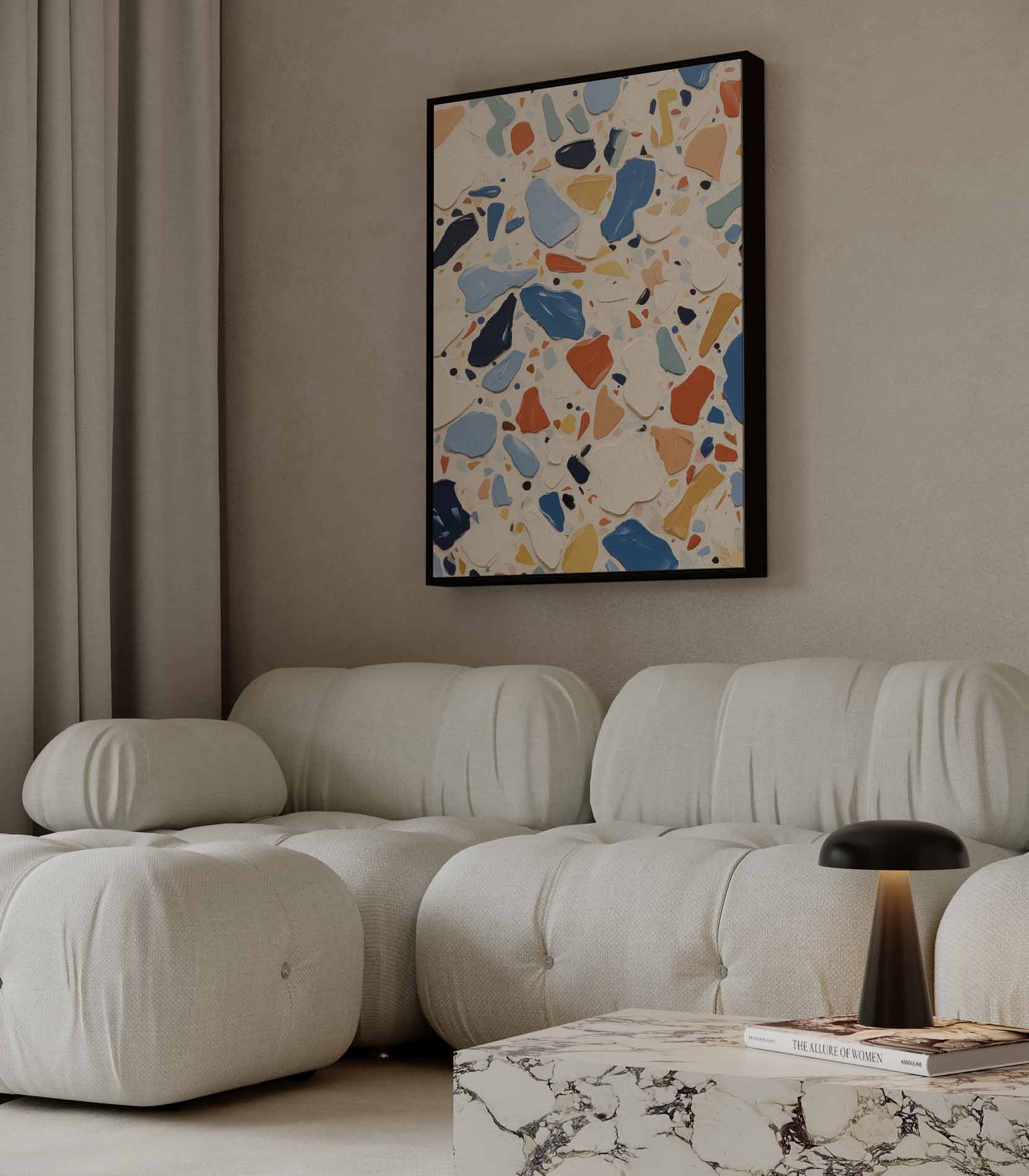 Levendig Terrazzo Inspiratie Kunstwerk-canvas-dibond-plexiglas-wanddecoratie-WallArtistic