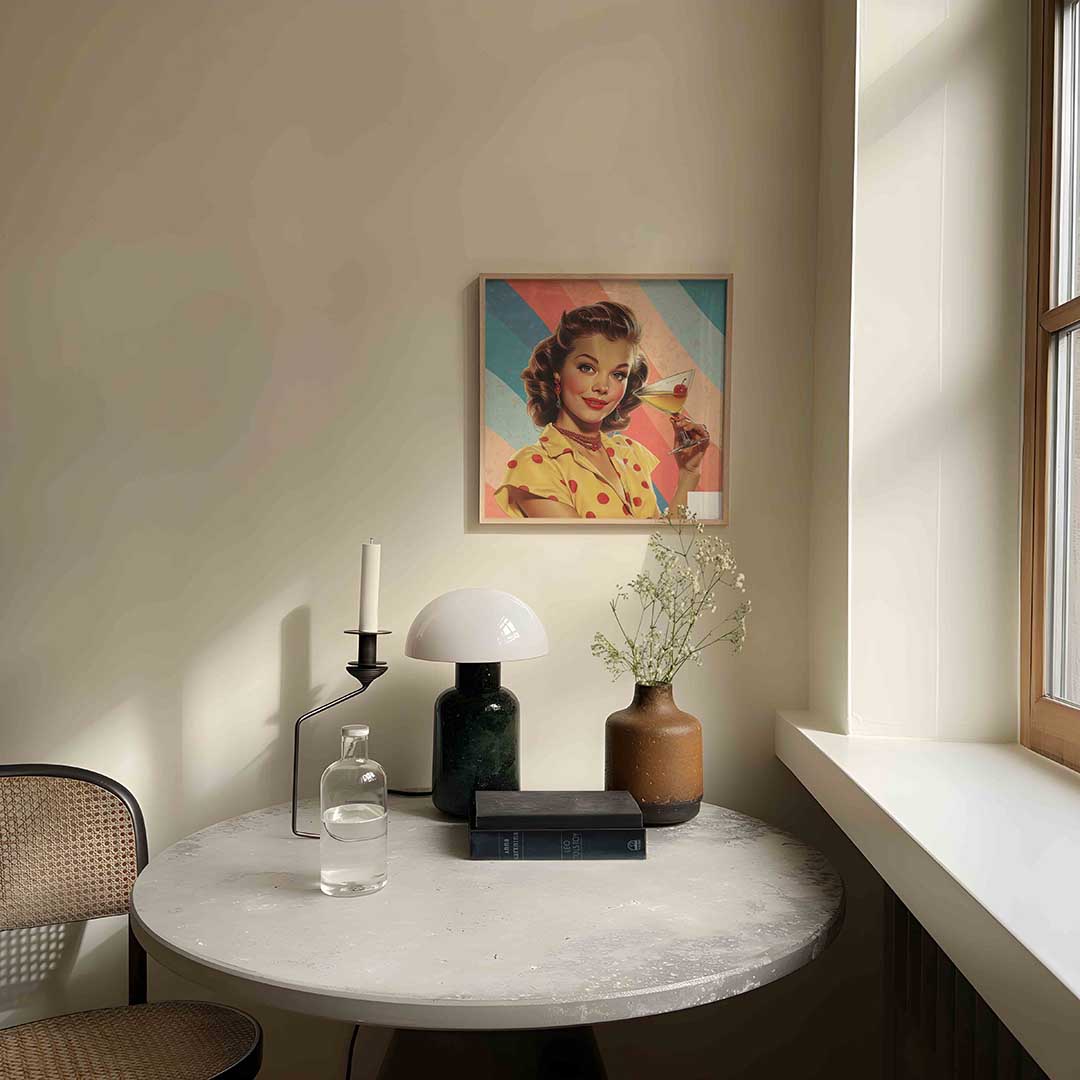 Vrouw met cocktail Poster