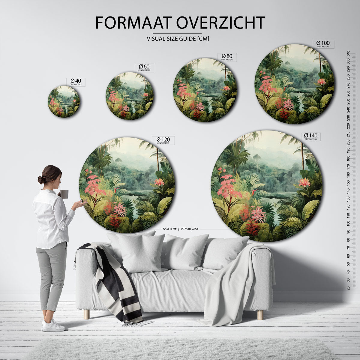 Tropische planten Muurcirkel