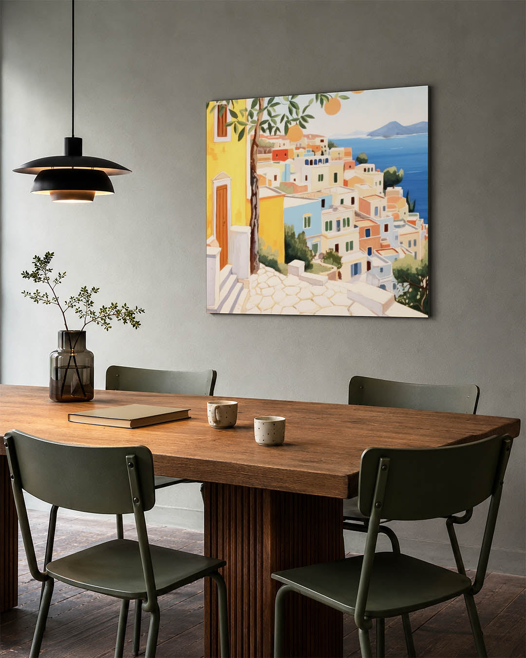 Zonnige kuststad Kunstwerk