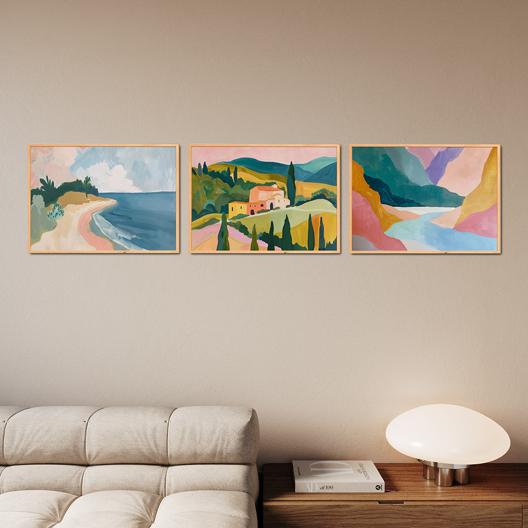 Zomerse kustlijn Posterset