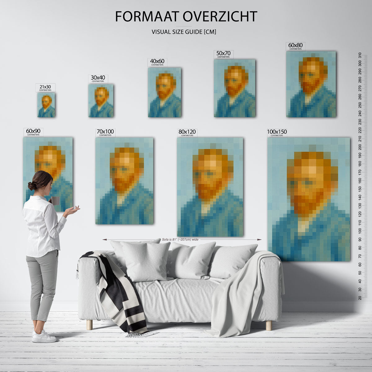 Gepixelde portret Poster