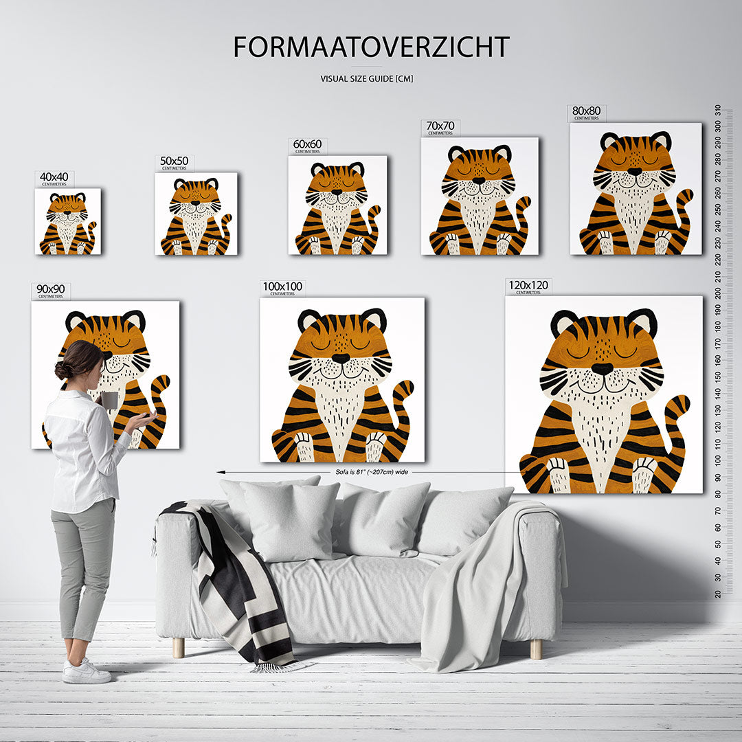 Vrolijke tijger illustratie Kunstwerk
